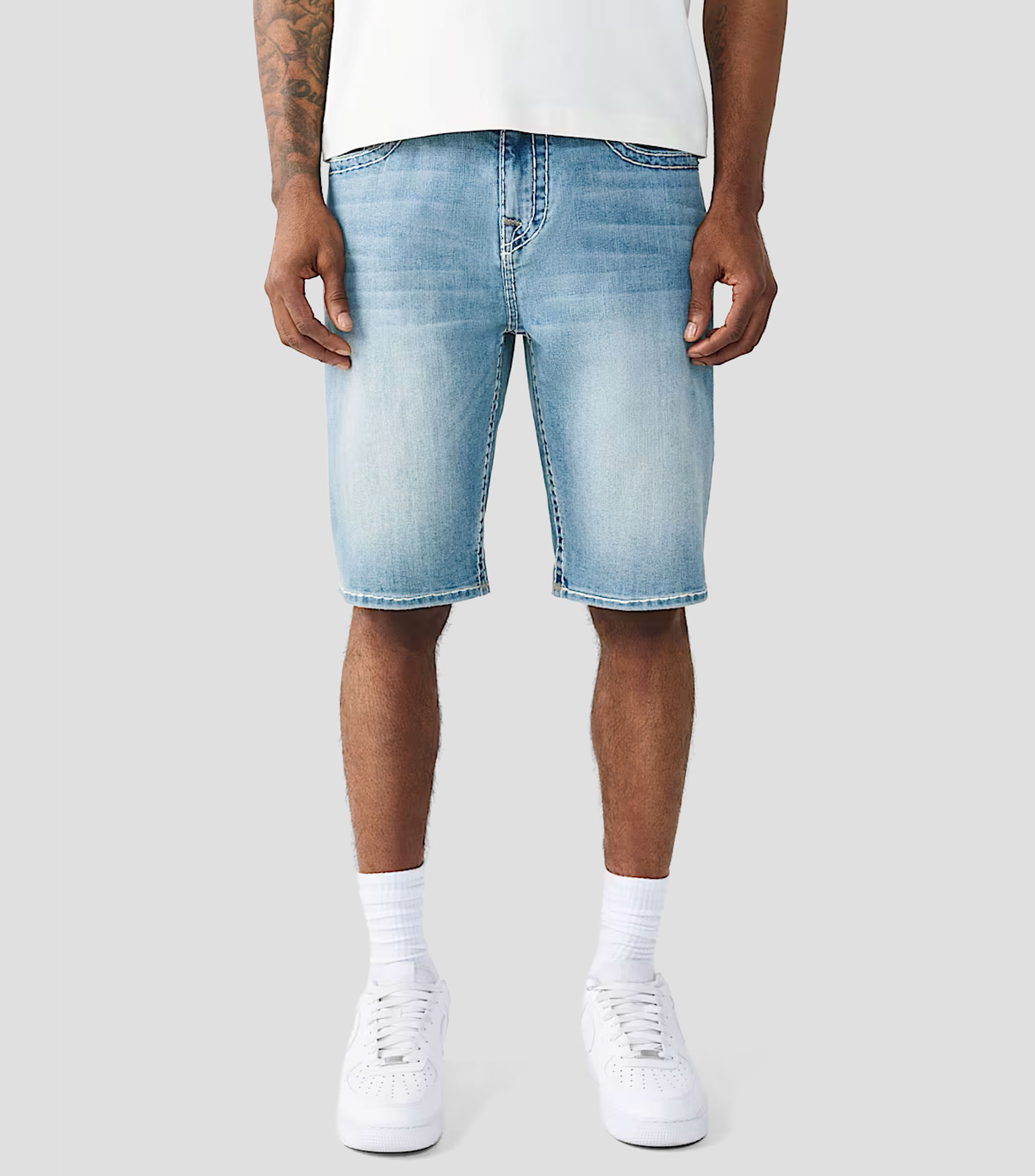 Short de mezclilla deslavado Hombre